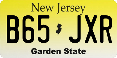 NJ license plate B65JXR
