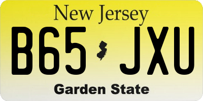 NJ license plate B65JXU