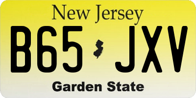 NJ license plate B65JXV