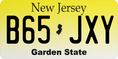 NJ license plate B65JXY