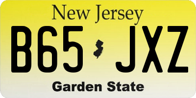 NJ license plate B65JXZ
