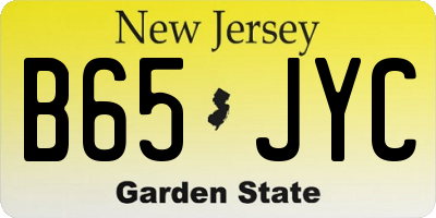 NJ license plate B65JYC