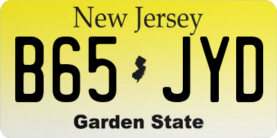 NJ license plate B65JYD
