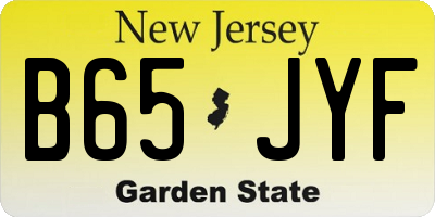 NJ license plate B65JYF