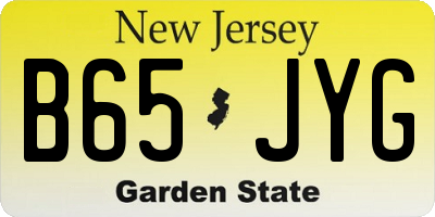 NJ license plate B65JYG