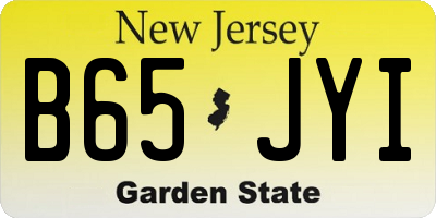 NJ license plate B65JYI