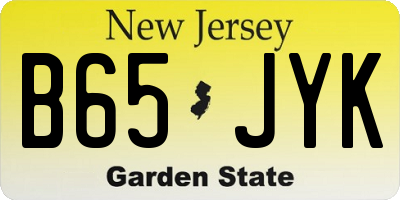 NJ license plate B65JYK