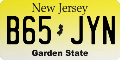 NJ license plate B65JYN
