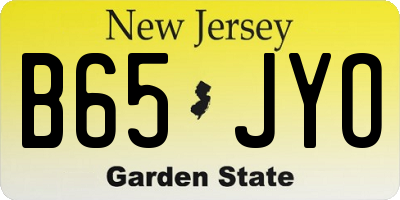NJ license plate B65JYO