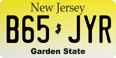 NJ license plate B65JYR