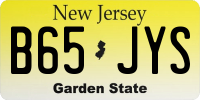 NJ license plate B65JYS
