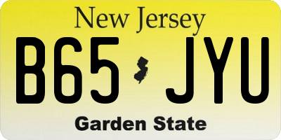 NJ license plate B65JYU