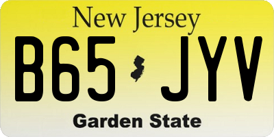 NJ license plate B65JYV