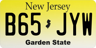 NJ license plate B65JYW