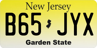 NJ license plate B65JYX