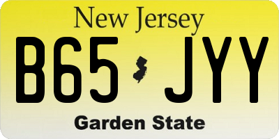 NJ license plate B65JYY