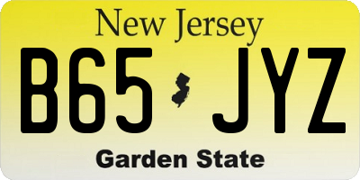 NJ license plate B65JYZ