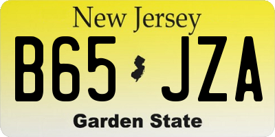 NJ license plate B65JZA