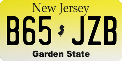 NJ license plate B65JZB