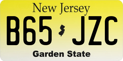 NJ license plate B65JZC