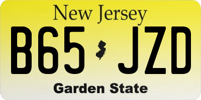 NJ license plate B65JZD