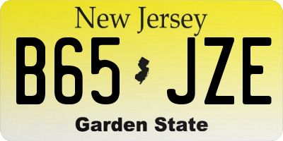 NJ license plate B65JZE