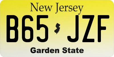 NJ license plate B65JZF