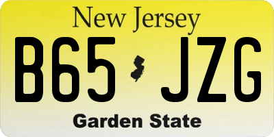 NJ license plate B65JZG