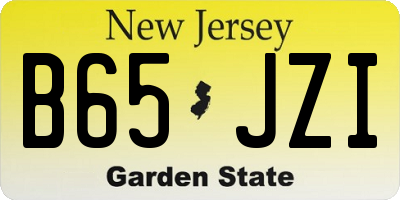 NJ license plate B65JZI