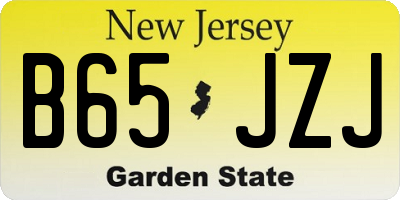 NJ license plate B65JZJ