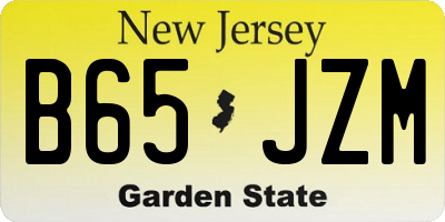 NJ license plate B65JZM