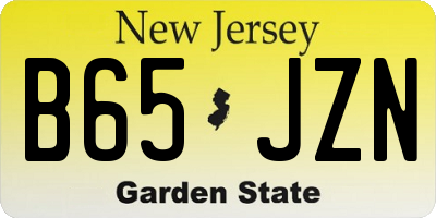 NJ license plate B65JZN