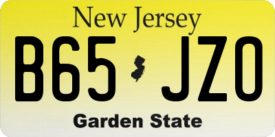 NJ license plate B65JZO