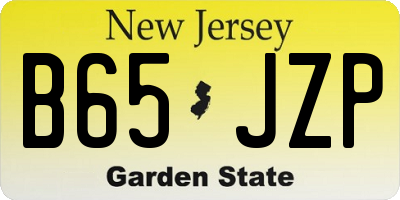 NJ license plate B65JZP