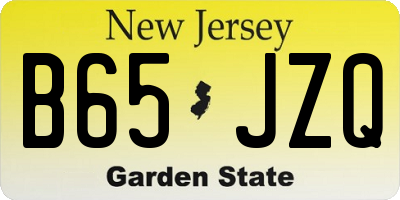 NJ license plate B65JZQ