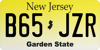 NJ license plate B65JZR