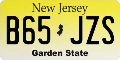 NJ license plate B65JZS