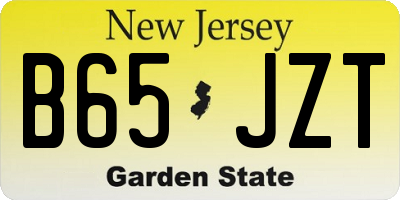 NJ license plate B65JZT