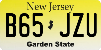 NJ license plate B65JZU