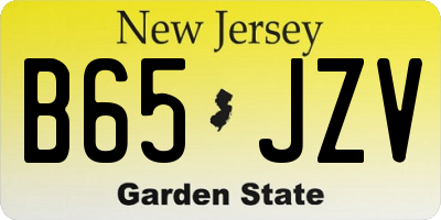 NJ license plate B65JZV
