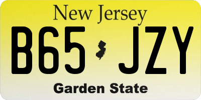 NJ license plate B65JZY