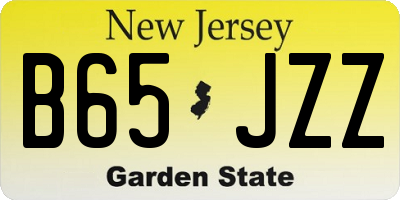 NJ license plate B65JZZ