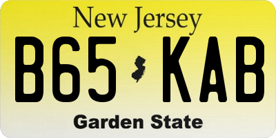NJ license plate B65KAB