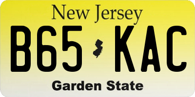 NJ license plate B65KAC