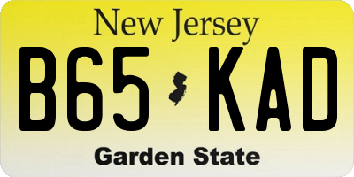 NJ license plate B65KAD