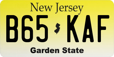 NJ license plate B65KAF