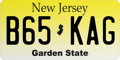 NJ license plate B65KAG