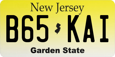 NJ license plate B65KAI