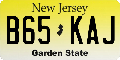 NJ license plate B65KAJ