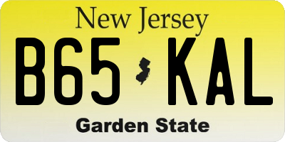 NJ license plate B65KAL